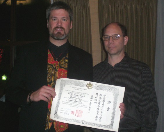 Sifu Dale getting his certification from Master Eric Sbarge